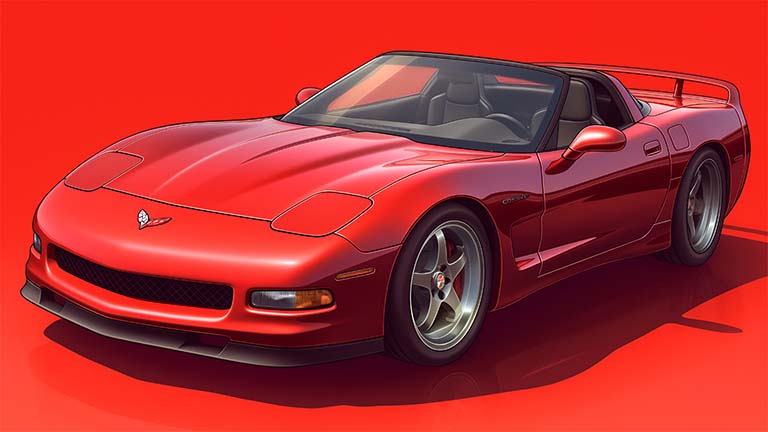 red corvette showcase desktop wallpaper cover