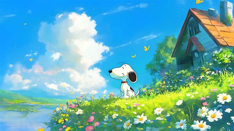 snoopy happy day sunshine desktop wallpaper cover