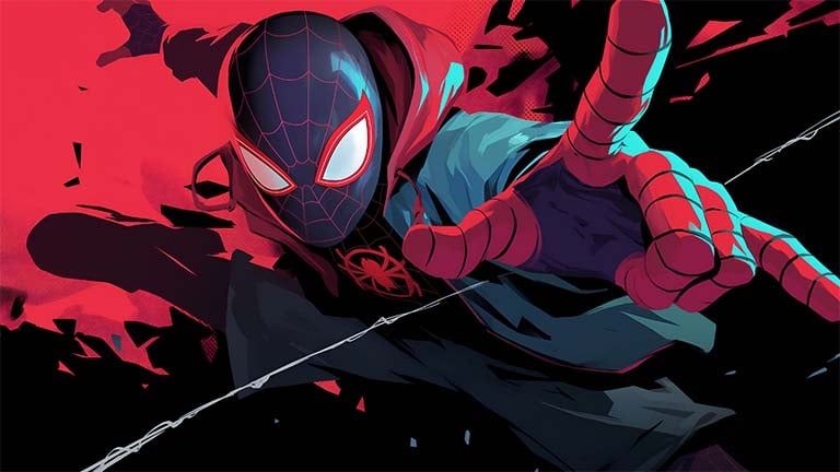 spiderman miles morales red black desktop wallpaper cover