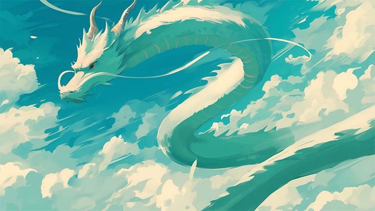 spirited away haku dragon desktop wallpaper cover