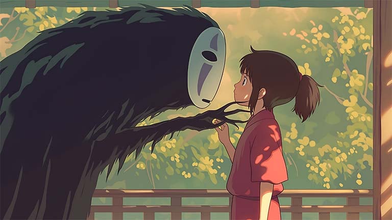spirited away no face chihiro ghibli desktop wallpaper cover