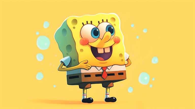 SpongeBob Yellow Background Desktop Wallpaper - Download in 4K