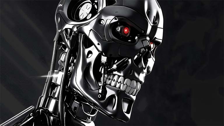 terminator metallic skull pc wallpaper cover