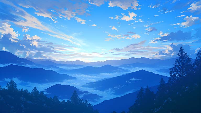tranquil mountain morning view desktop wallpaper cover