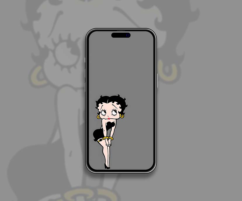 betty boop classic pose grey wallpapers collection