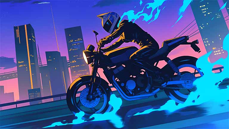 celty sturluson city motorcycle flames desktop wallpaper cover