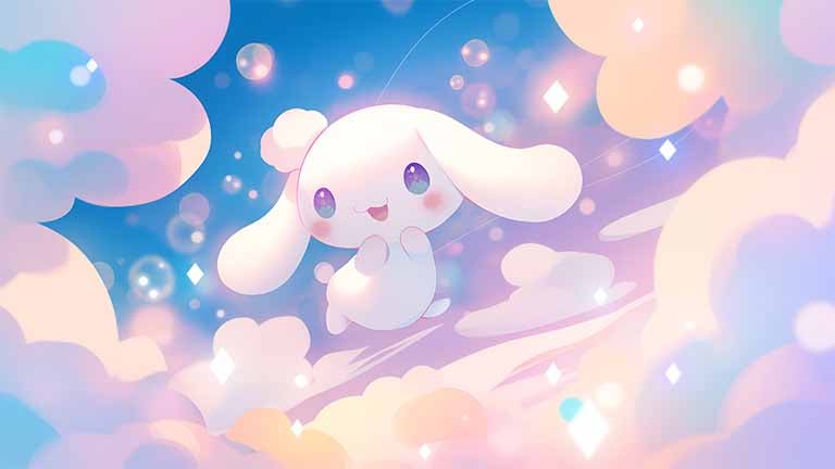 cinnamoroll cloudy sky pastel vibes desktop wallpaper cover