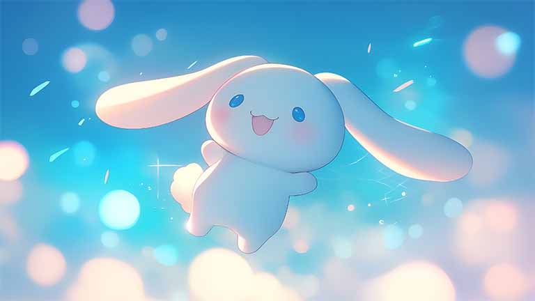 cinnamoroll cute floating clouds light background desktop wallpaper cover
