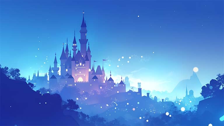 disney castle night sky desktop wallpaper cover