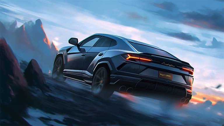 lamborghini urus mountain drive desktop wallpaper cover