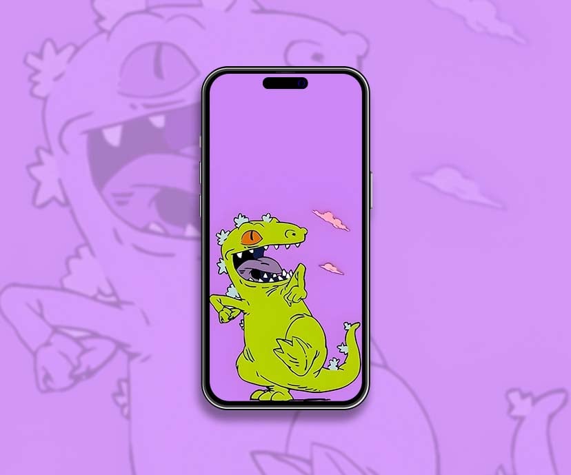 reptar rugrats purple background wallpapers collection