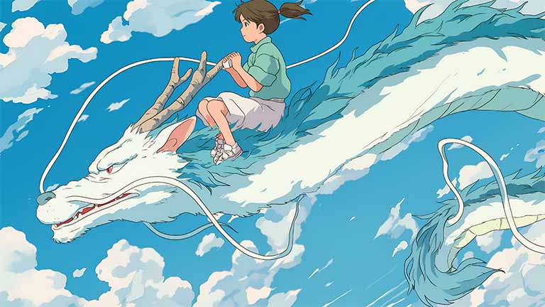 spirited away chihiro haku dragon desktop wallpaper cover