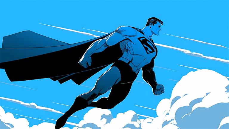 superman flying clouds laptop wallpaper cover