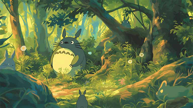 totoro my neighbor forest scene pc wallpaper cover