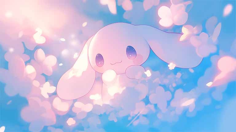 cinnamoroll cute floral butterfly pastel desktop wallpaper cover