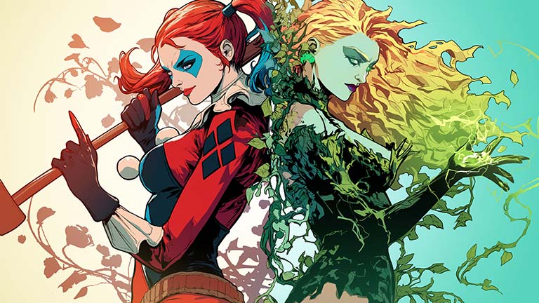 harley quinn poison ivy dc comics duo desktop wallpaper cover