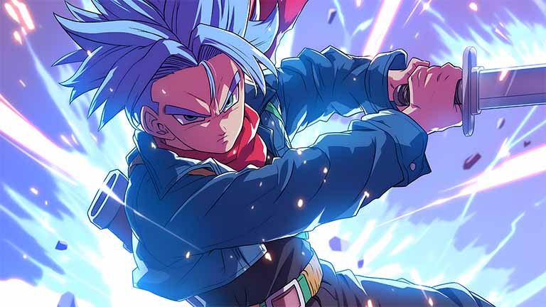 trunks dragon ball sword stance desktop wallpaper cover