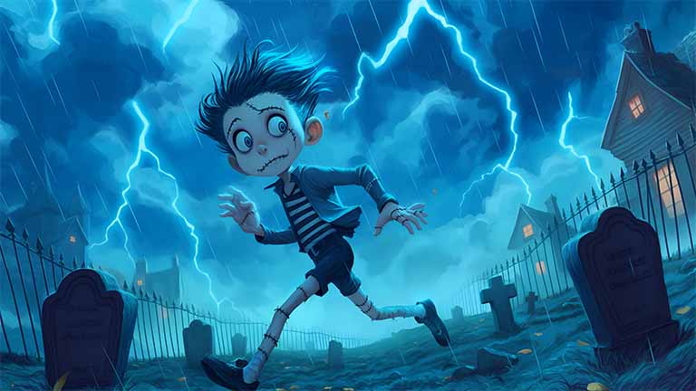 frankenstein boy spooky background desktop wallpaper cover