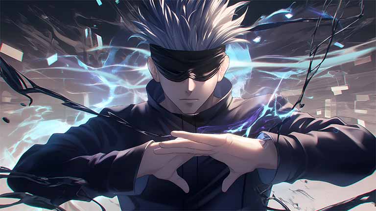 jujutsu kaisen gojo satoru 3d energy blast desktop wallpaper cover
