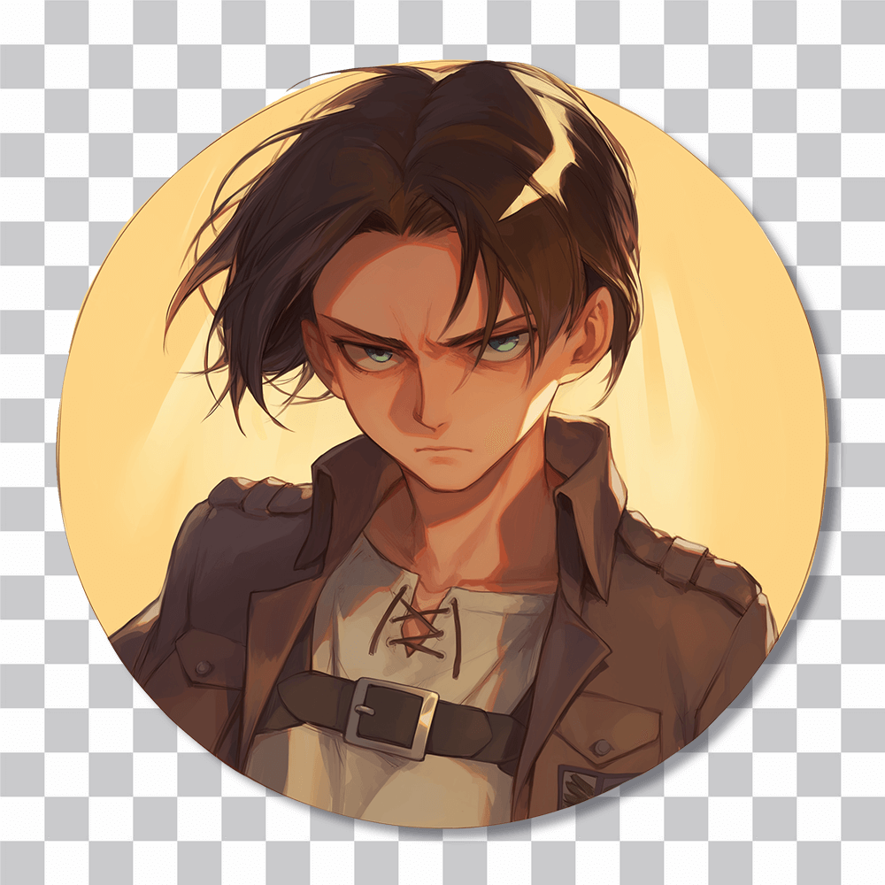 levi attack on titan hero rounded sticker cover