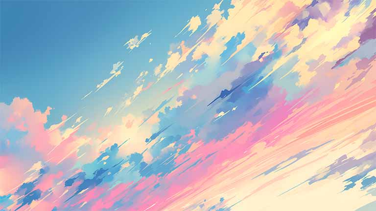 pastel sky clouds pc wallpaper cover
