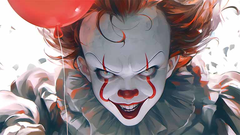 pennywise scary clown desktop wallpaper cover