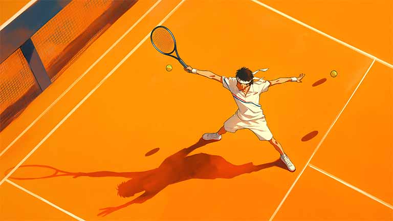 tennis player serving court action desktop wallpaper cover
