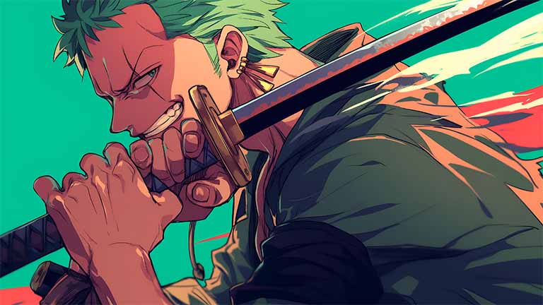 zoro sword fight anime desktop wallpaper cover