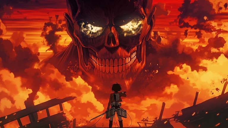 attack on titan epic battle red desktop wallpaper cover