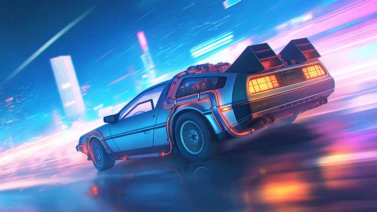 back to the future delorean time travel desktop wallpaper cover