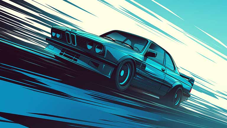 blue sports car on the track desktop wallpaper cover