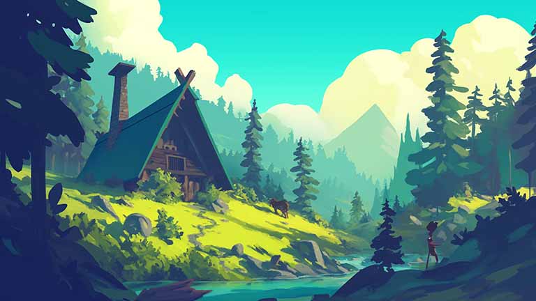 cozy cabin in the woods desktop wallpaper cover