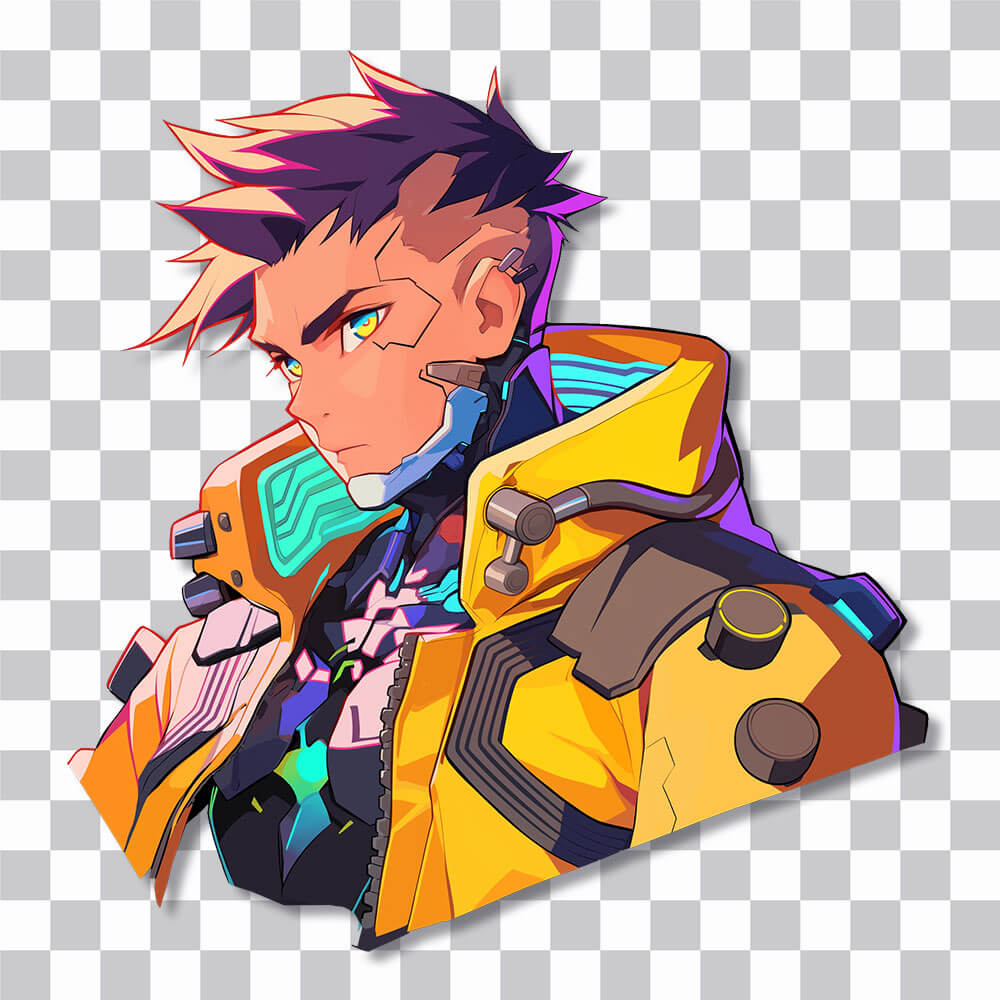 cyberpunk edgerunners neon warrior sticker cover