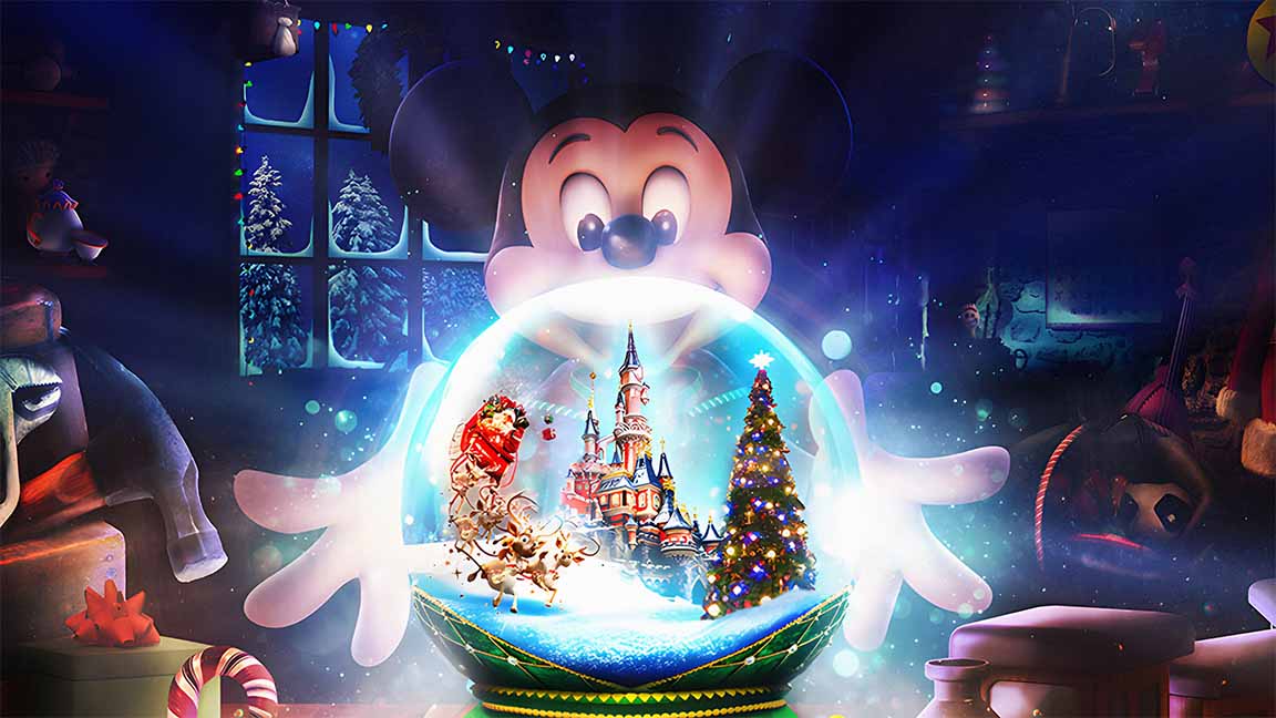 disney mickey mouse christmas snow globe wallpaper cover