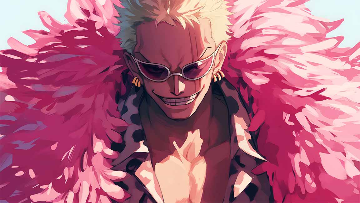 doflamingo one piece iconic pose desktop wallpaper cover