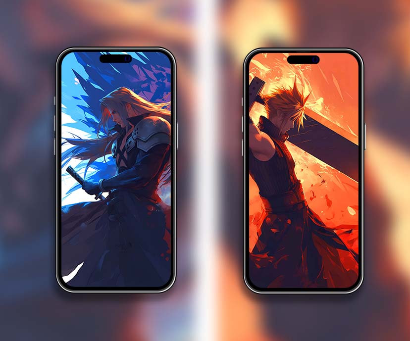 final fantasy sephiroth vs cloud matching wallpapers collection
