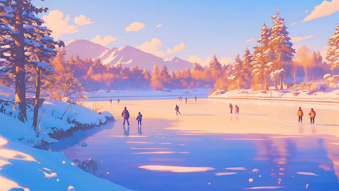 frozen lake winter scenery desktop wallpaper cover