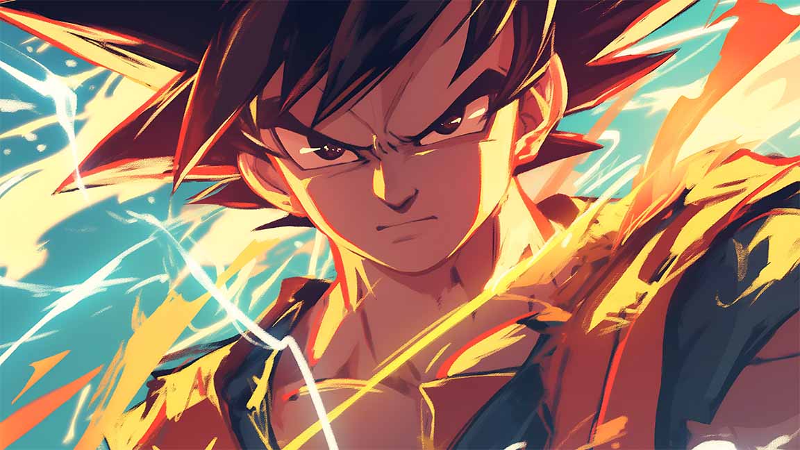 goku energy glow dbz desktop wallpaper cover