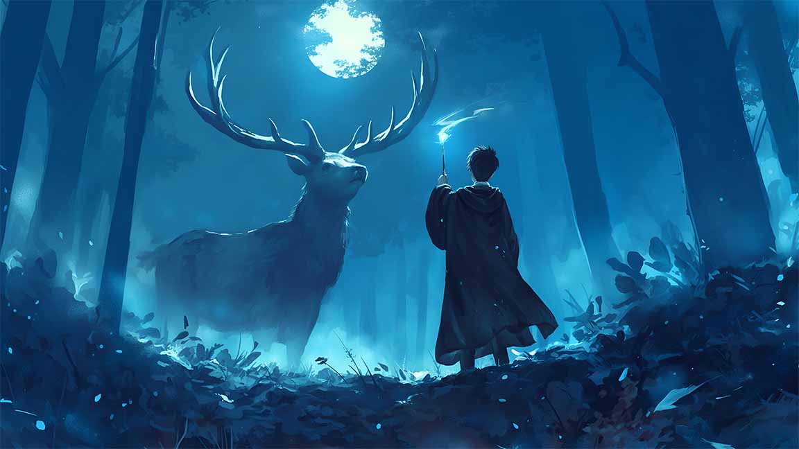 harry potter forbidden forest patronus pc wallpaper cover