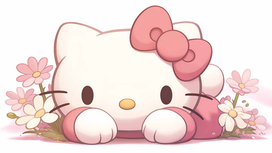 hello kitty floral clipart pc wallpaper cover