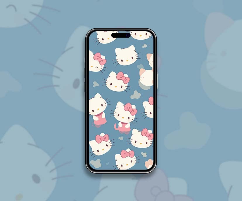 hello kitty pink bow pattern wallpapers collection
