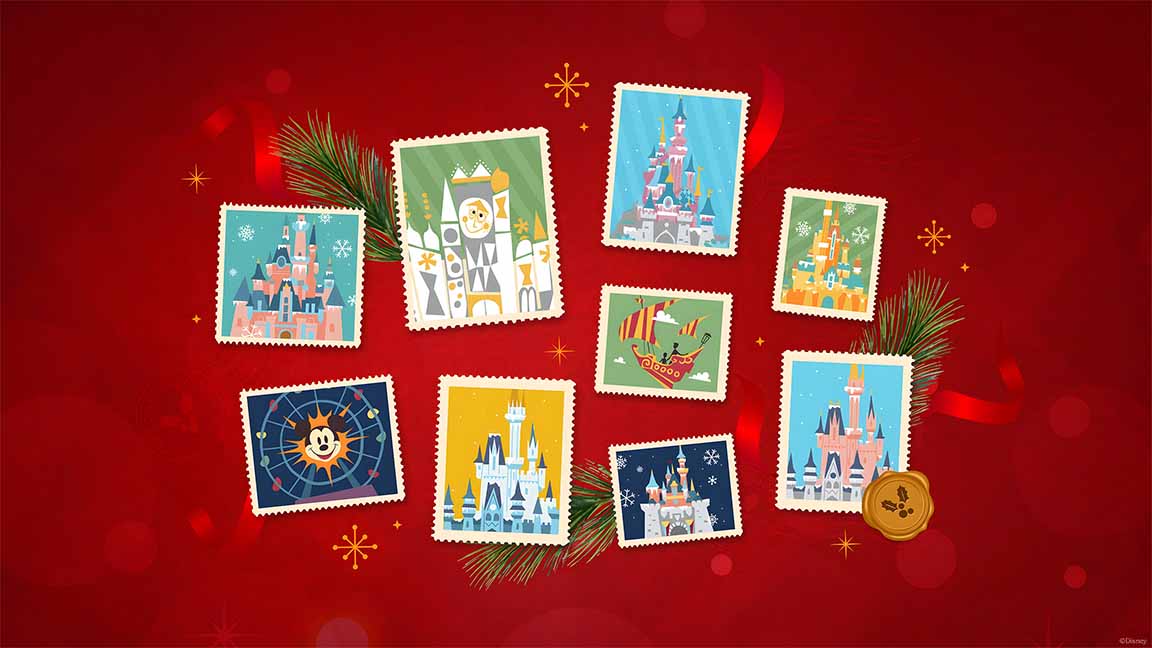 holiday stamps disney christmas desktop wallpaper cover