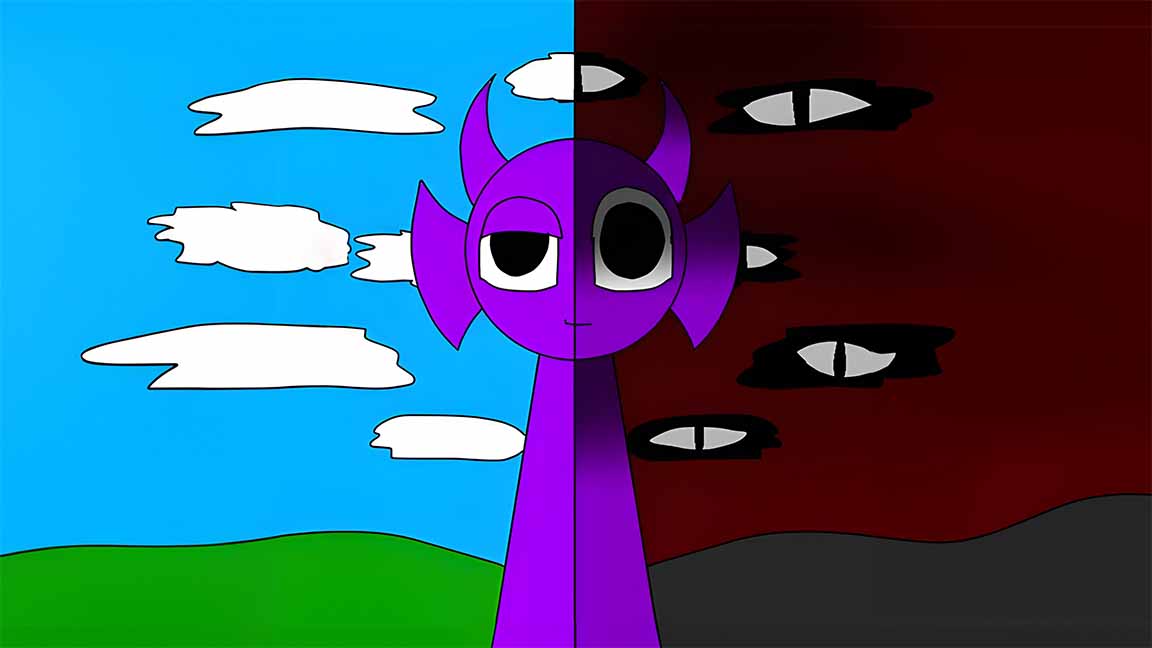 incredibox sprunki durple desktop wallpaper cover