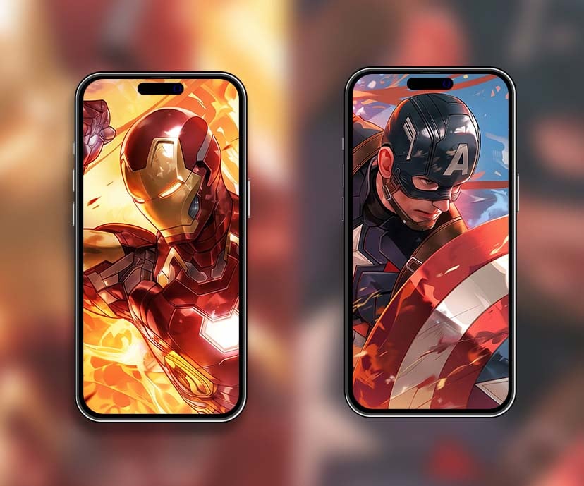 iron man & captain america marvel matching wallpapers collection