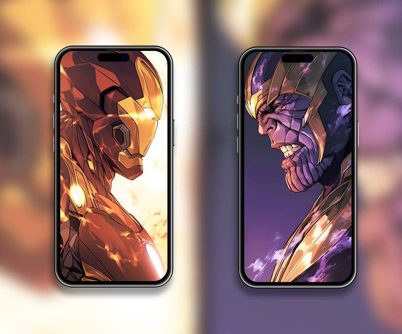 iron man vs thanos cinematic matching wallpapers collection