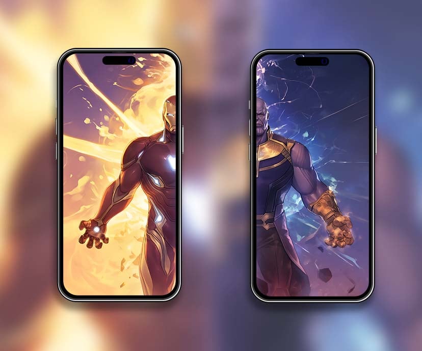 iron man vs thanos epic matching wallpapers collection
