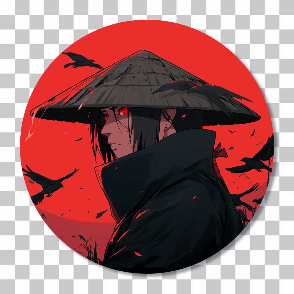 itachi uchiha anime character sticker cover