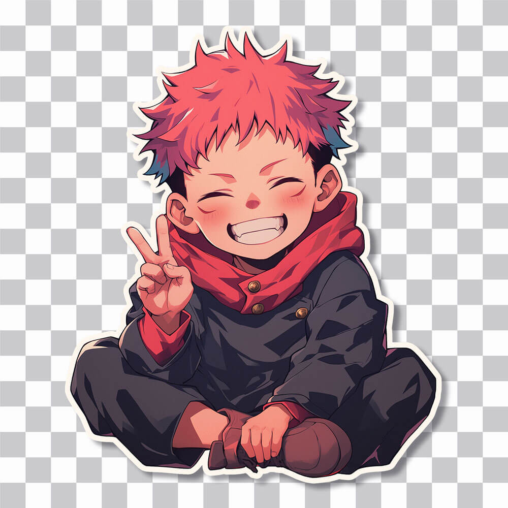jujutsu kaisen itadori happy sticker cover