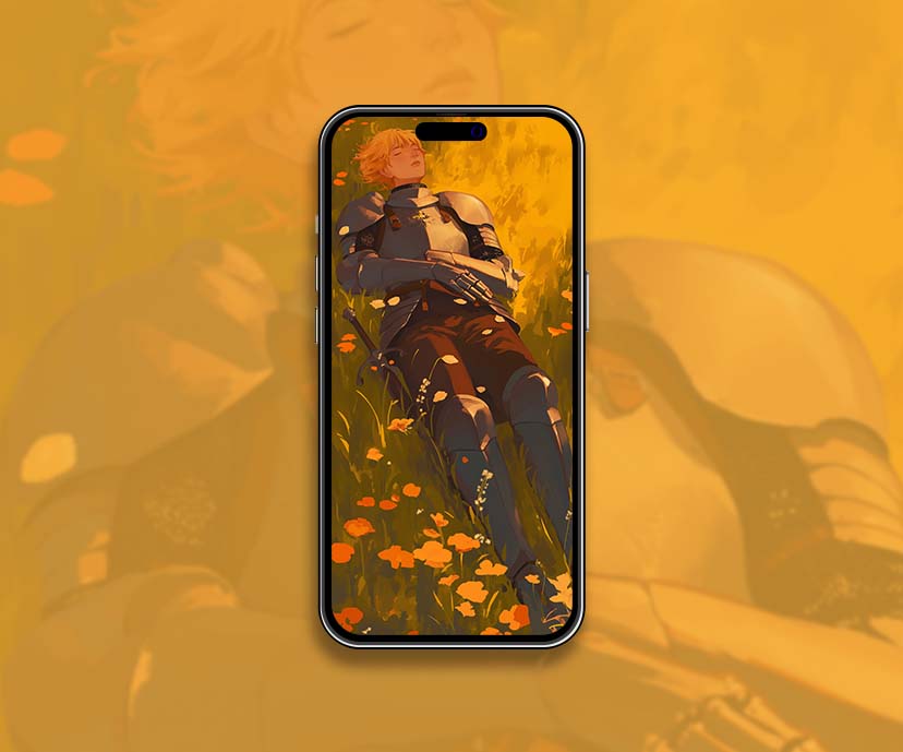 knight laying in field of wildflowers wallpapers collection
