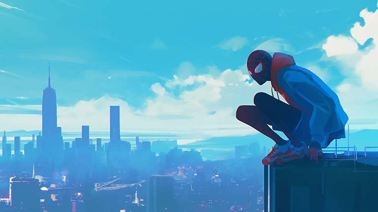 miles morales in brooklyn desktop wallpaper cover
